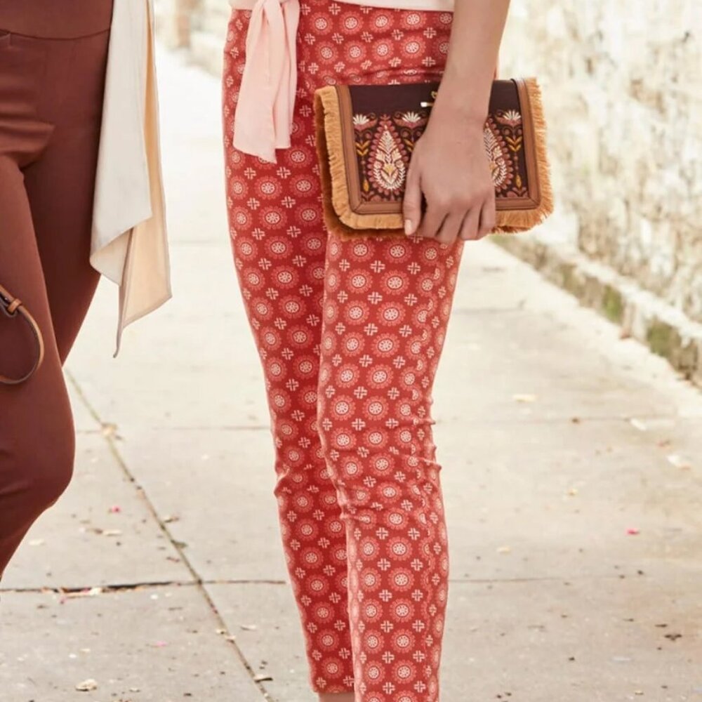 Spartina 449  Size L - Maren Pull-On Pants - Pink House French Floral